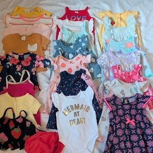 Baby Girls 0-3 Mo.  Summer Clothing Lot (22 PCs) Mostly Carter's